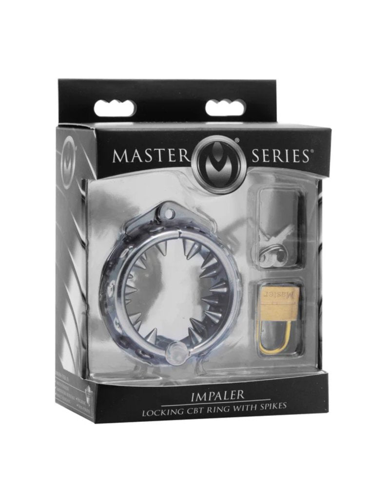 Master Series Impaler Locking Ring with Spikes – CBT Ring Silver > Bondage Gear > Male Chastity Main image