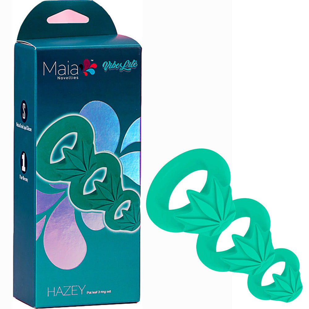 Maia HAZEY 3-Piece Penis Ring Set with Multi Sizes Green > Cock Ring > Sets