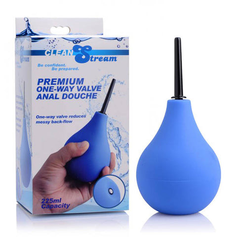 Premium One Way Valve Anal Douche 225ml Compact Size Blue Douches