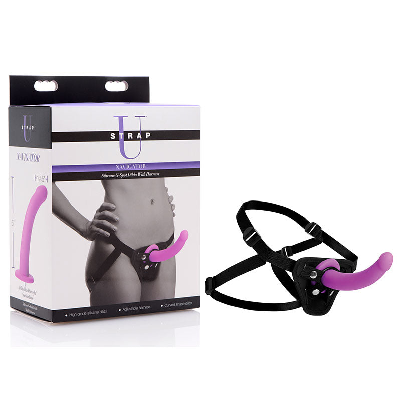 XR Navigator Strap On Adjustable Harness With G Spot Dildo 7" Inches Purple > Dildos > Strap On Harnesses