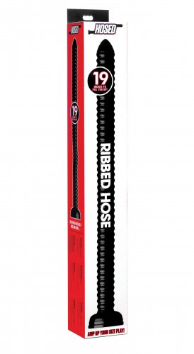 Hosed 19 Inch Ribbed Anal Snake Black > Dildos > Oversized Toys
