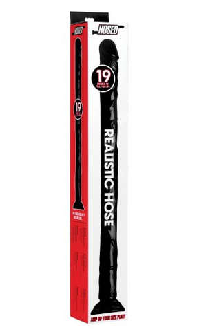 Hosed 19 Inch Realistic Anal Dildo Black Butt Plugs - Vibrating