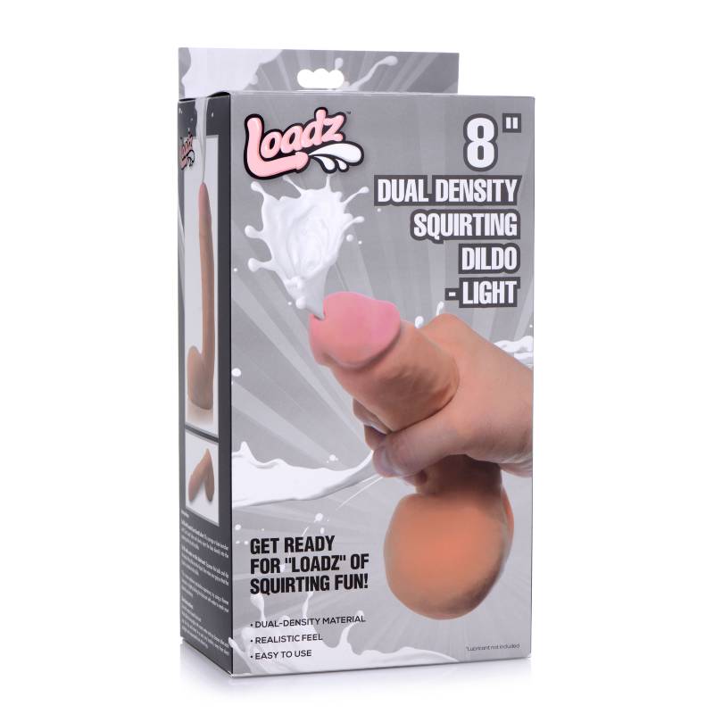 8in Dual Density Squirting Dildo w Balls Reservoir - Realistic Feel Dongs Squirting