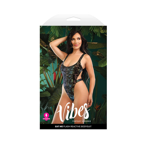 Vibes Eat Me Flash Reactive Bodysuit Size S/M Bodystocking
