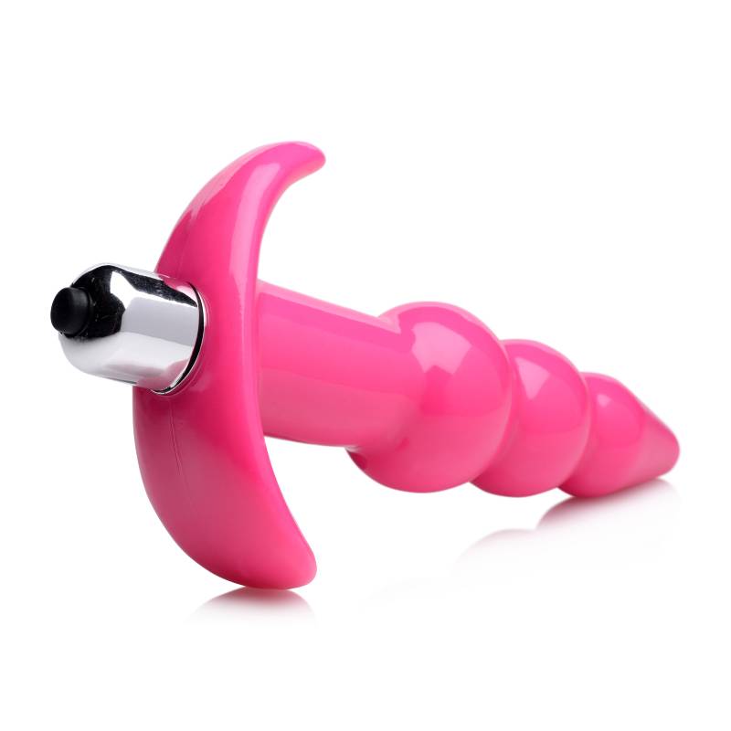 Frisky Ribbed Vibrating Butt Plug - 10.9 cm Vibrating Butt Plug ANAL TOYS