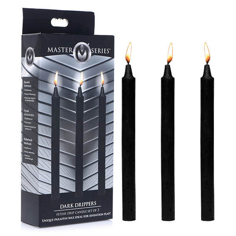 Master Series Fetish Drip Candles Black Three Pack Black Drip Candles