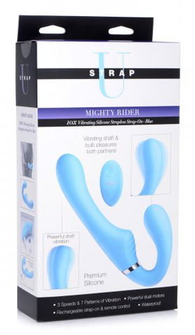 Mighty Rider 10X Strapless Strap-On Blue with Remote Control Blue > Realistic Dildos and Vibes > Strapless Strap Ons