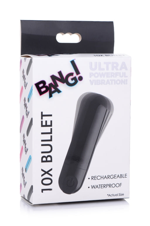 Bang 10X Rechargeable Vibrating Bullet (Black) – Compact Bullet Vibrator > Vibrators > Mini Vibrators