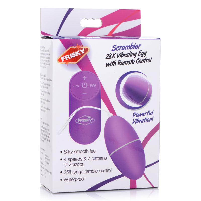 Frisky Scrambler Vibrating Egg with Wireless Remote - Compact and Discreet Design Purple BULLETS & EGGS