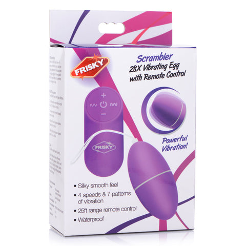 Frisky Scrambler Vibrating Egg with Wireless Remote - Compact and Discreet Design Purple BULLETS & EGGS
