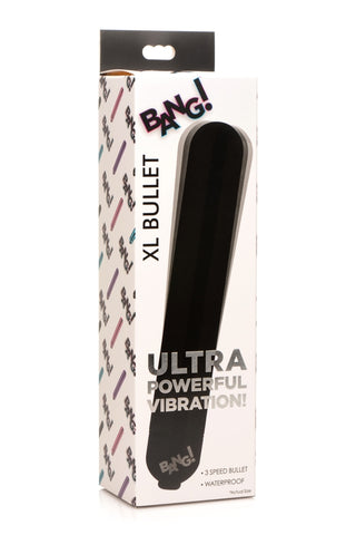 Bang! Vibrating Metallic Extra Large XL Bullet Vibrator Black Default Title BULLETS