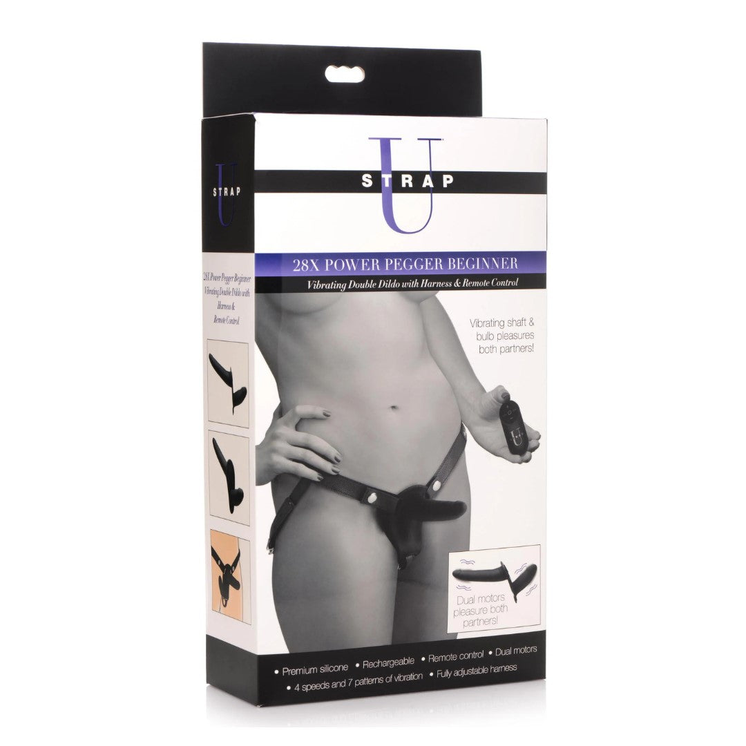 Strap U 28X Power Pegger Beginner Double Dildo with Harness and Remote Control 5.5" / 3.2"  inches Secondary image