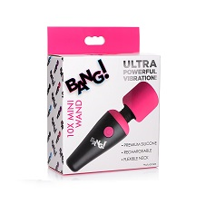 Bang 10X Vibrating Mini Silicone Wand Pink with Flexible Neck and Rechargeable USB Pink > Sex Toys For Ladies > Wand Massagers and Attachments