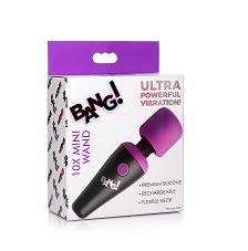 Bang! 10x Vibrating Mini Silicone Wand Purple – Travel Size with Flexible Neck and Powerful Vibration Purple > Sex Toys For Ladies > Wand Massagers and Attachments