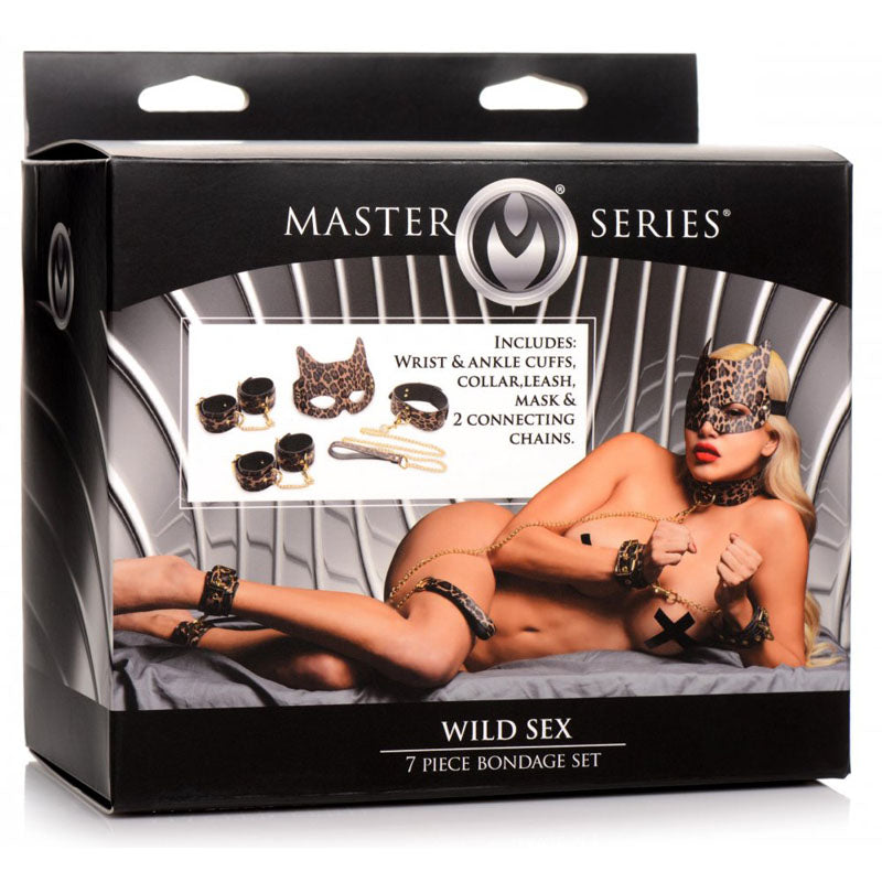 Master Series Wild Sex - Leopard  7 Piece Bondage Set