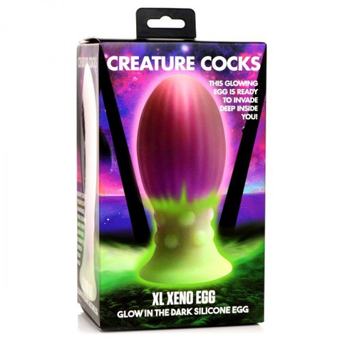 Creature Cocks XL Xeno Egg Glow in the Dark Silicone Egg in Pink, Purple, and Green Default Title EGGS