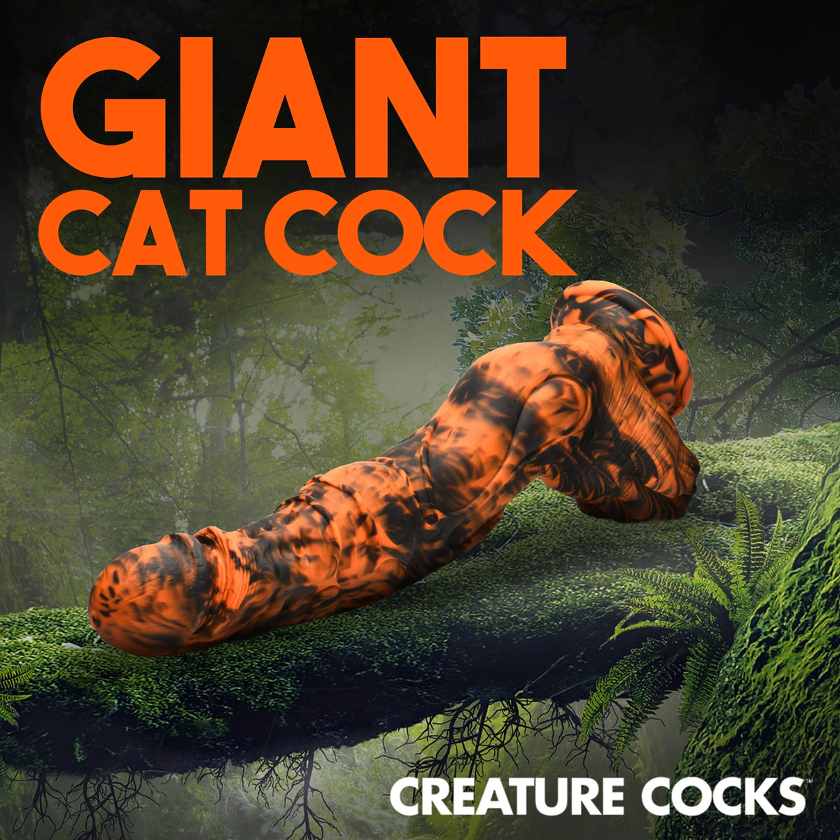 Creature Cocks Sabretooth (Orange and Black Camo) Silicone 11.3 Inch Dildo – Fantasy-Inspired Silicone Dildo > Dildos > Fantasy