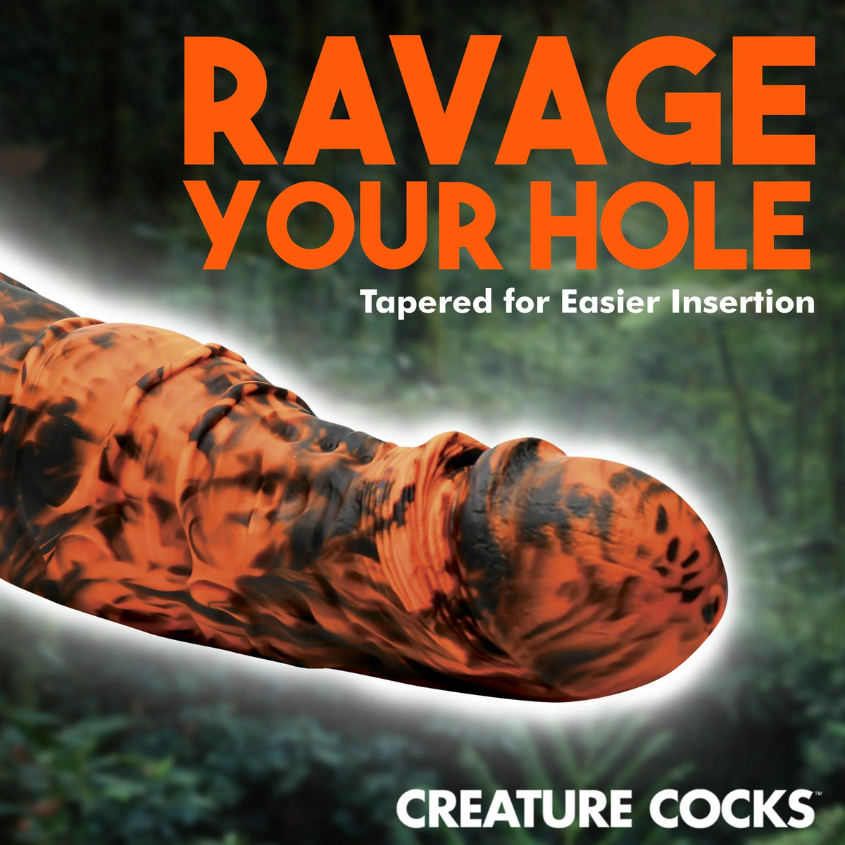 Creature Cocks Sabretooth (Orange and Black Camo) Silicone 11.3 Inch Dildo – Fantasy-Inspired Silicone Dildo > Dildos > Fantasy