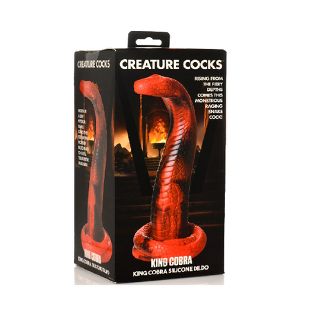 Creature Cocks King Cobra Silicone Dildo – Large Textured 12 Inch Silicone Dildo Red Fantasy Dongs