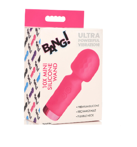 Bang 10X Mini Silicone Wand Pink 4.5 Inch Rechargeable Flexible Neck Pink > Sex Toys For Ladies > Wand Massagers and Attachments