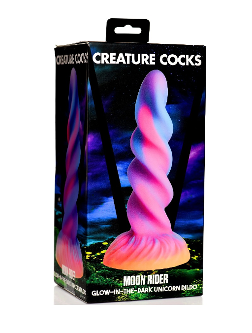 Moon Rider Glow in the Dark Unicorn (Colorful Sunburst) – Vibrant Glow Dildo 7 Inches > Dildos > Fantasy