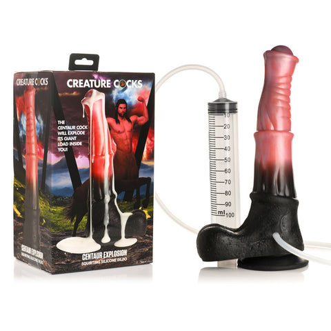 Creature Cocks Centaur Explosion (Pink/Black) – 24.5 cm Squirting Fantasy Dildo Coloured > Dildos > Fantasy