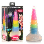 Creature Cocks Uni-Glow Glow in Dark Rainbow 19.5cm Unicorn Dildo Coloured > Dildos > Fantasy