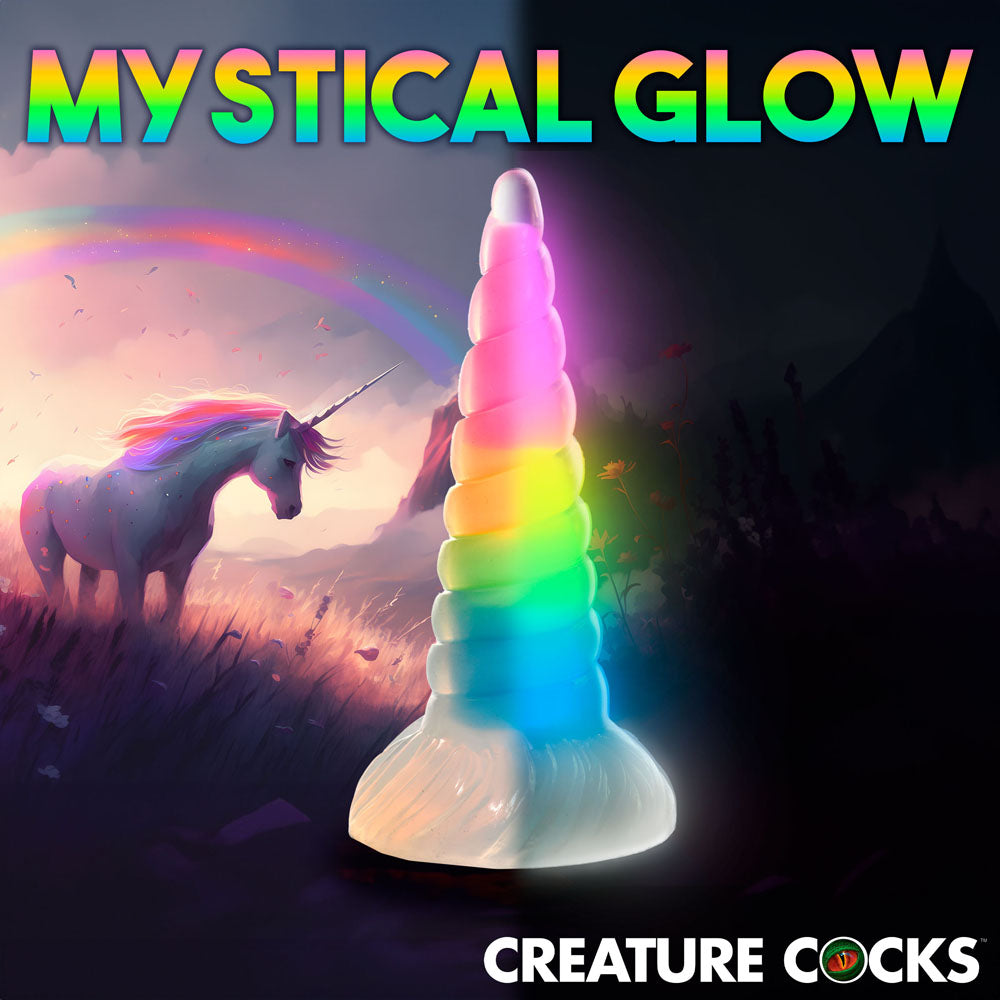 Creature Cocks Uni-Glow Glow in Dark Rainbow 19.5cm Unicorn Dildo > Dildos > Fantasy