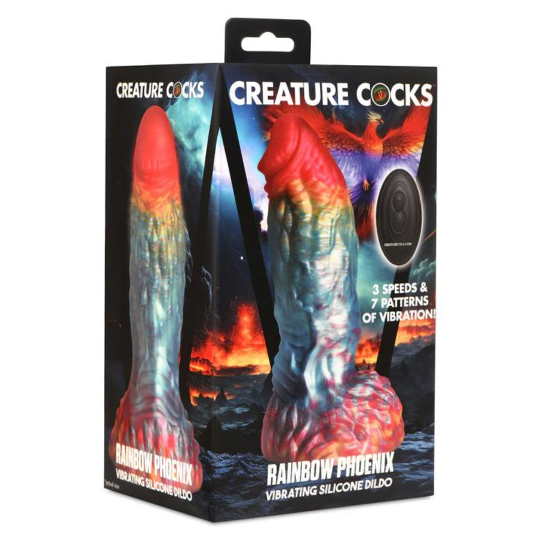 Creature Cocks Rainbow Phoenix Remote Vibrating 6.8" Silicone Dildo Default Title > Dildos > Fantasy Main image