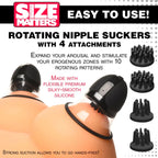 Size Matters 10X Rotating Silicone Nipple Suckers with Attachments – Hands-Free Nipple Stimulator > Sex Toys > Nipple Suckers