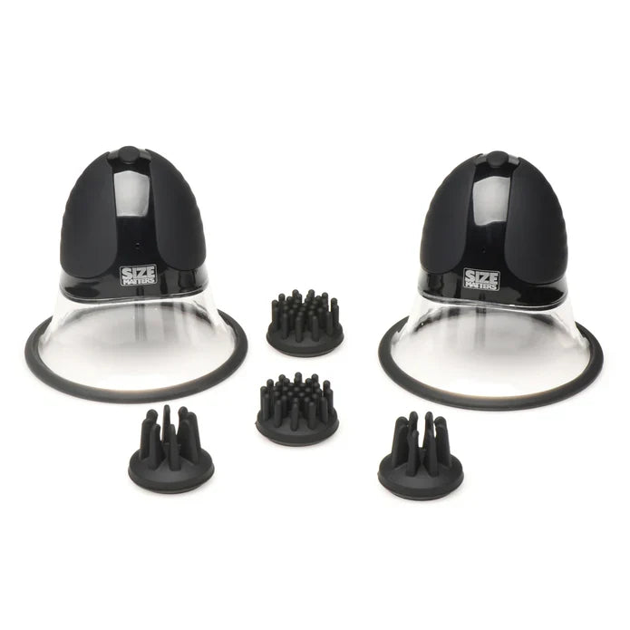 Size Matters 10X Rotating Silicone Nipple Suckers with Attachments – Hands-Free Nipple Stimulator > Sex Toys > Nipple Suckers