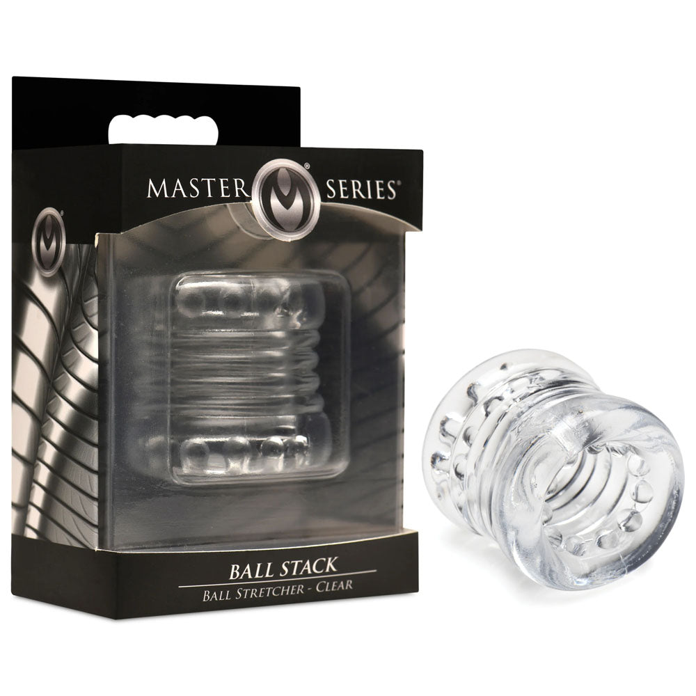 Master Series Ball Stack (Black) – Stacked Stretchy Ball Stretcher Clear > Sex Toys For Men > Ball Stretchers Main image