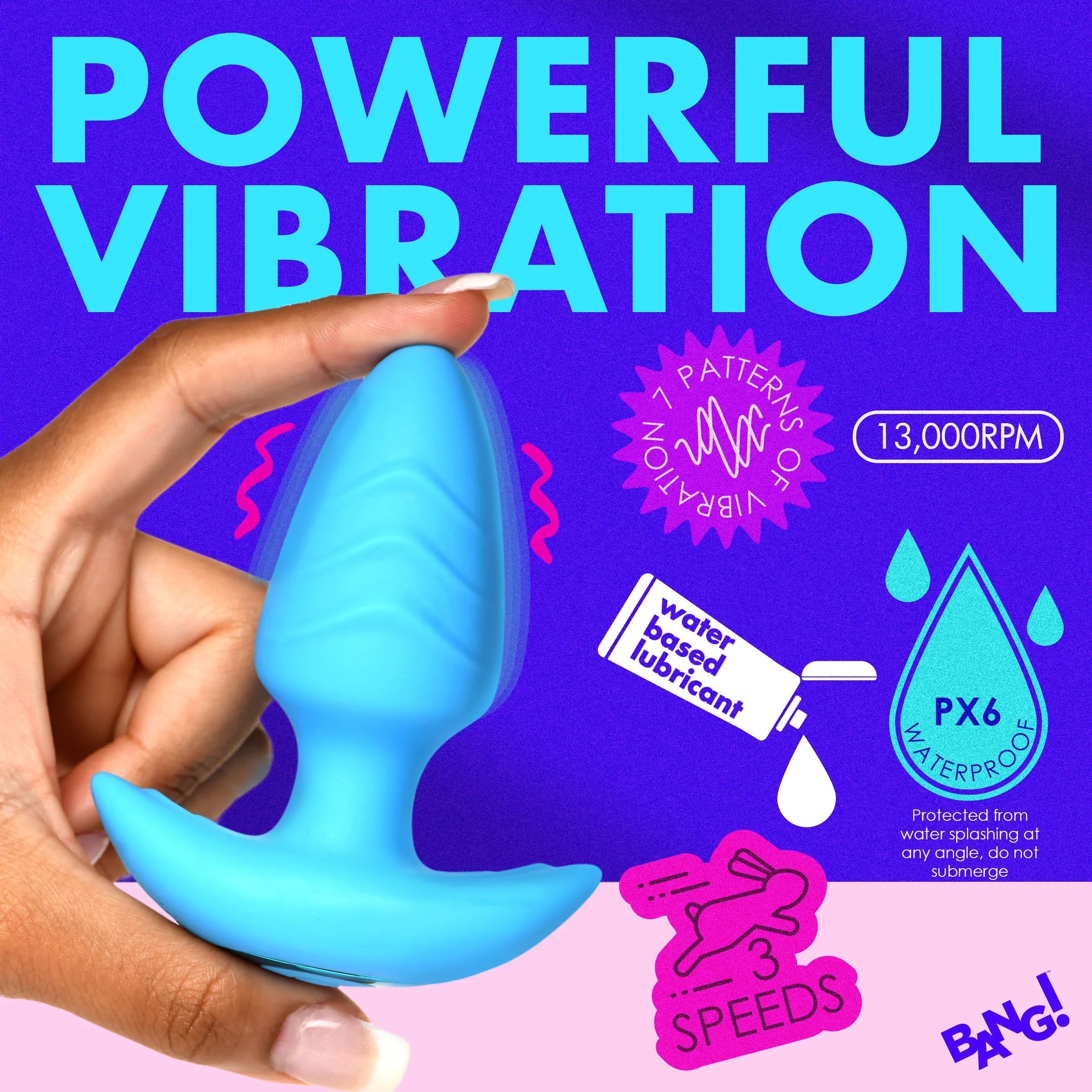 Bang 10X Rotating and Vibrating Silicone Butt Plug with Remote Control > Anal Range > Vibrating Butt Plugs