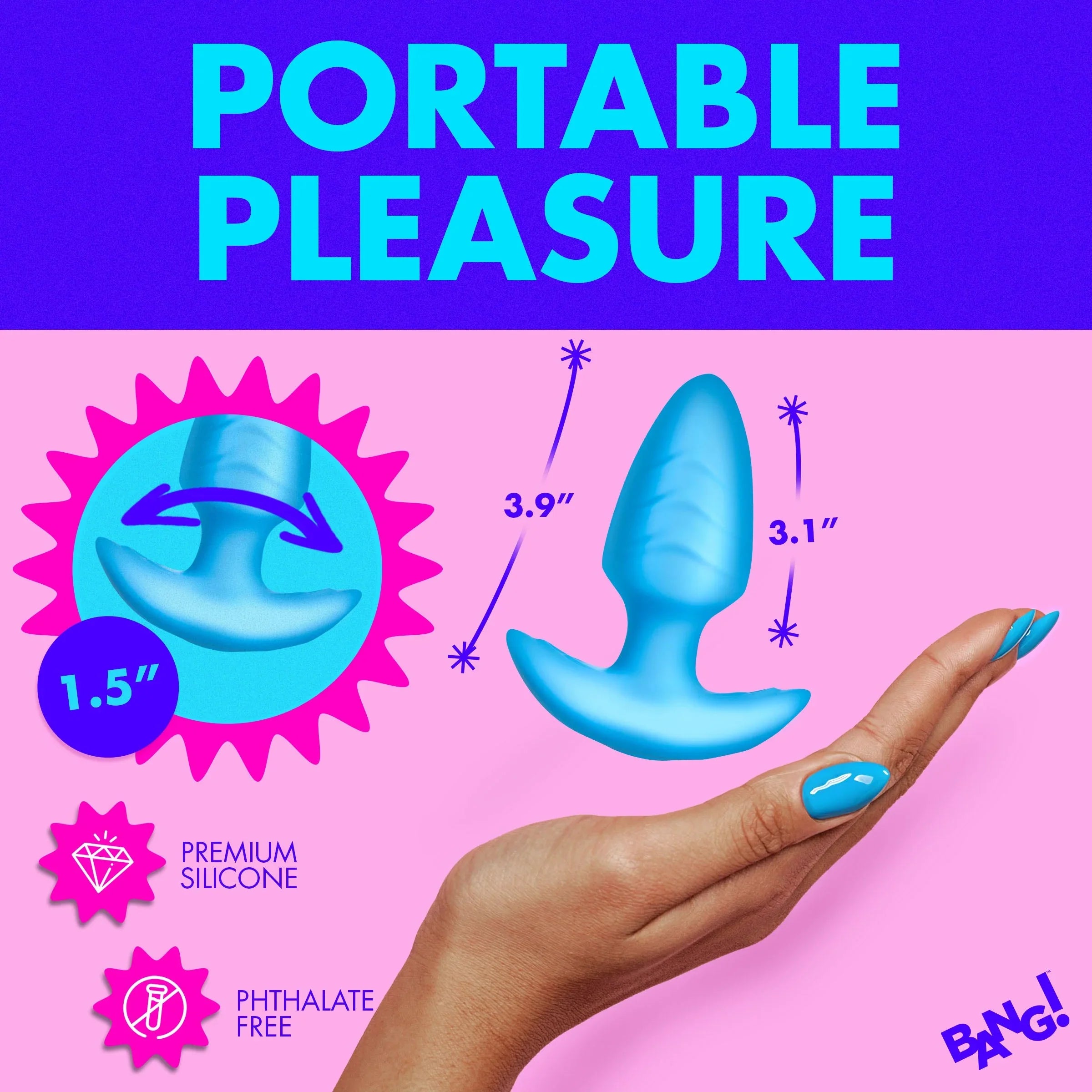 Bang 10X Rotating and Vibrating Silicone Butt Plug with Remote Control > Anal Range > Vibrating Butt Plugs