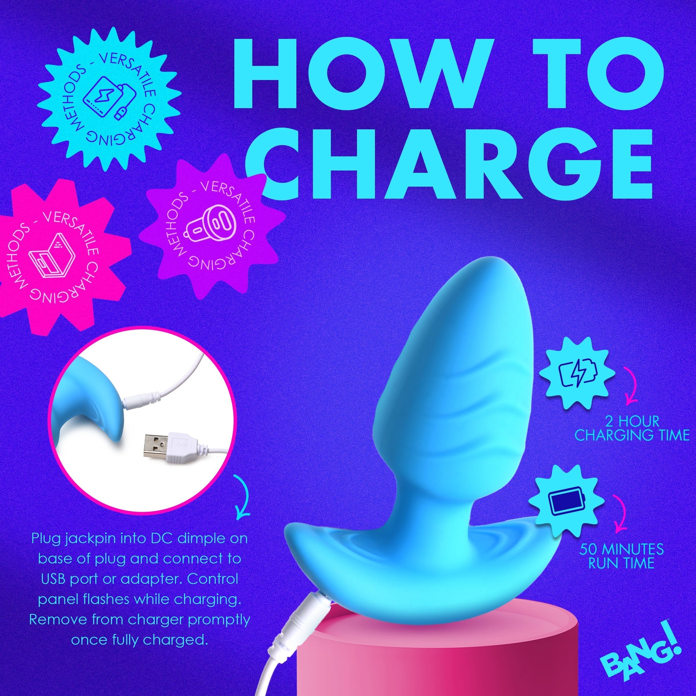 Bang 10X Rotating and Vibrating Silicone Butt Plug with Remote Control > Anal Range > Vibrating Butt Plugs