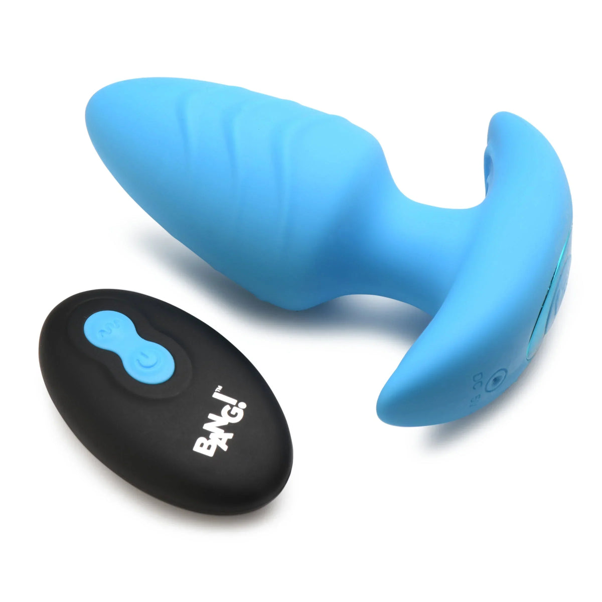 Rotating & Vibrating Silicone Butt Plug w/ Remote Blue > Anal Range > Vibrating Butt Plugs