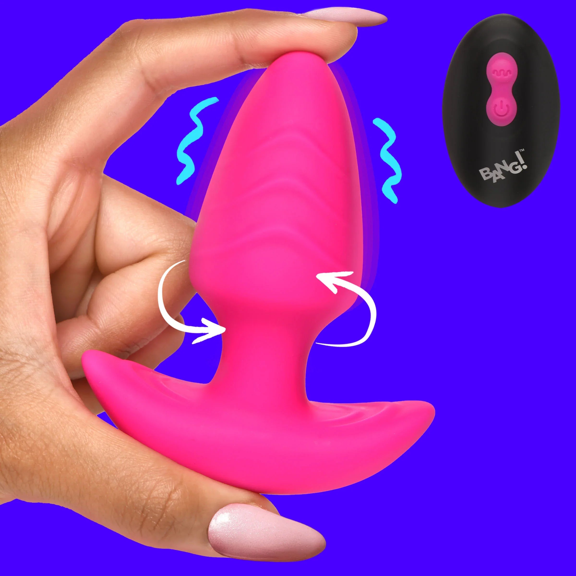 Bang 10X Rotating and Vibrating Silicone Butt Plug with Remote Control > Anal Range > Vibrating Butt Plugs