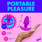 XR Brands | BANG! 10X Rotating & Vibrating Silicone Butt Plug w/ Remote - Purple