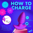 XR Brands | BANG! 10X Rotating & Vibrating Silicone Butt Plug w/ Remote - Purple