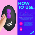 XR Brands | BANG! 10X Rotating & Vibrating Silicone Butt Plug w/ Remote - Purple