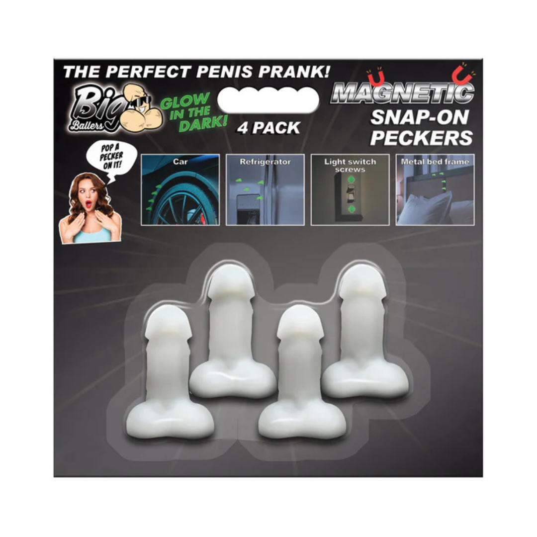 Big Ballers Glow-in-the-Dark Magnetic Snap-On Dildos – 4 Pack Set > Novelties > Gag Gifts