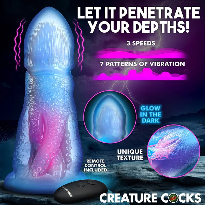 Creature Cocks Cocktopus Deluxe 2-3" Glow-in-the-Dark Vibrating Silicone Dildo > Dildos > Fantasy