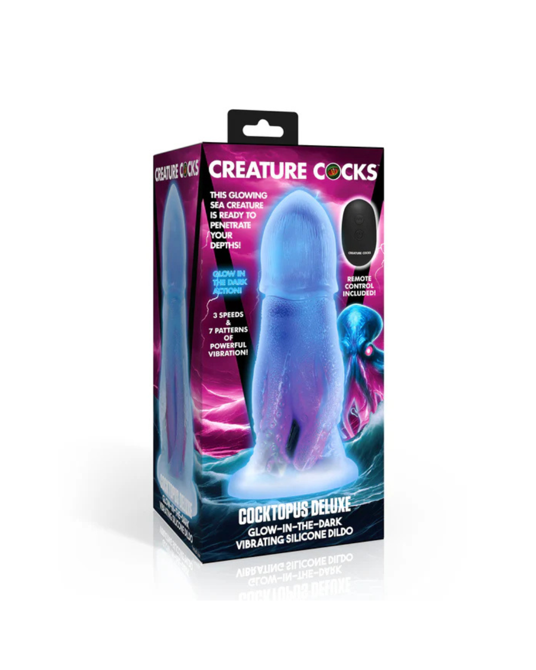Creature Cocks Cocktopus Deluxe Glow in the Dark Vibrating Silicone Dildo Default Title Fantasy Dongs