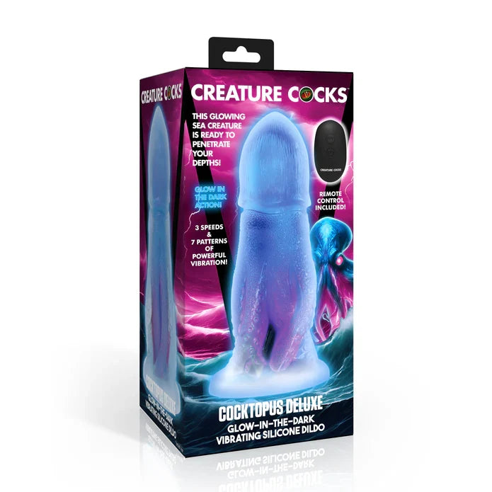 Creature Cocks Cocktopus Deluxe 2-3" Glow-in-the-Dark Vibrating Silicone Dildo > Dildos > Fantasy