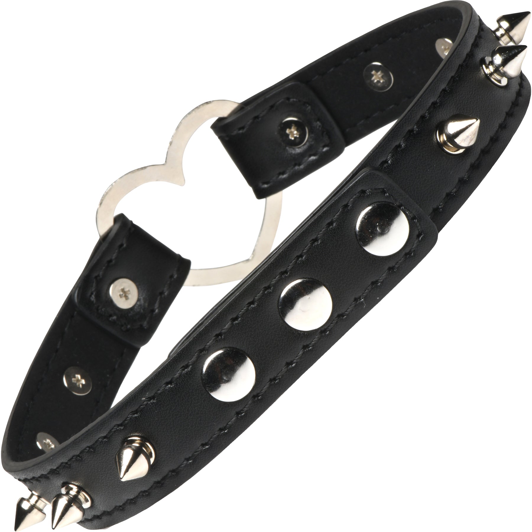 Spiked Heart Choker – Adjustable Spiked Collar Accessory > Bondage Gear > Collars & Leashes