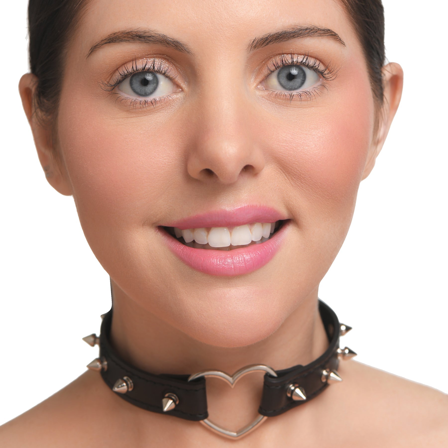 Spiked Heart Choker – Adjustable Spiked Collar Accessory > Bondage Gear > Collars & Leashes