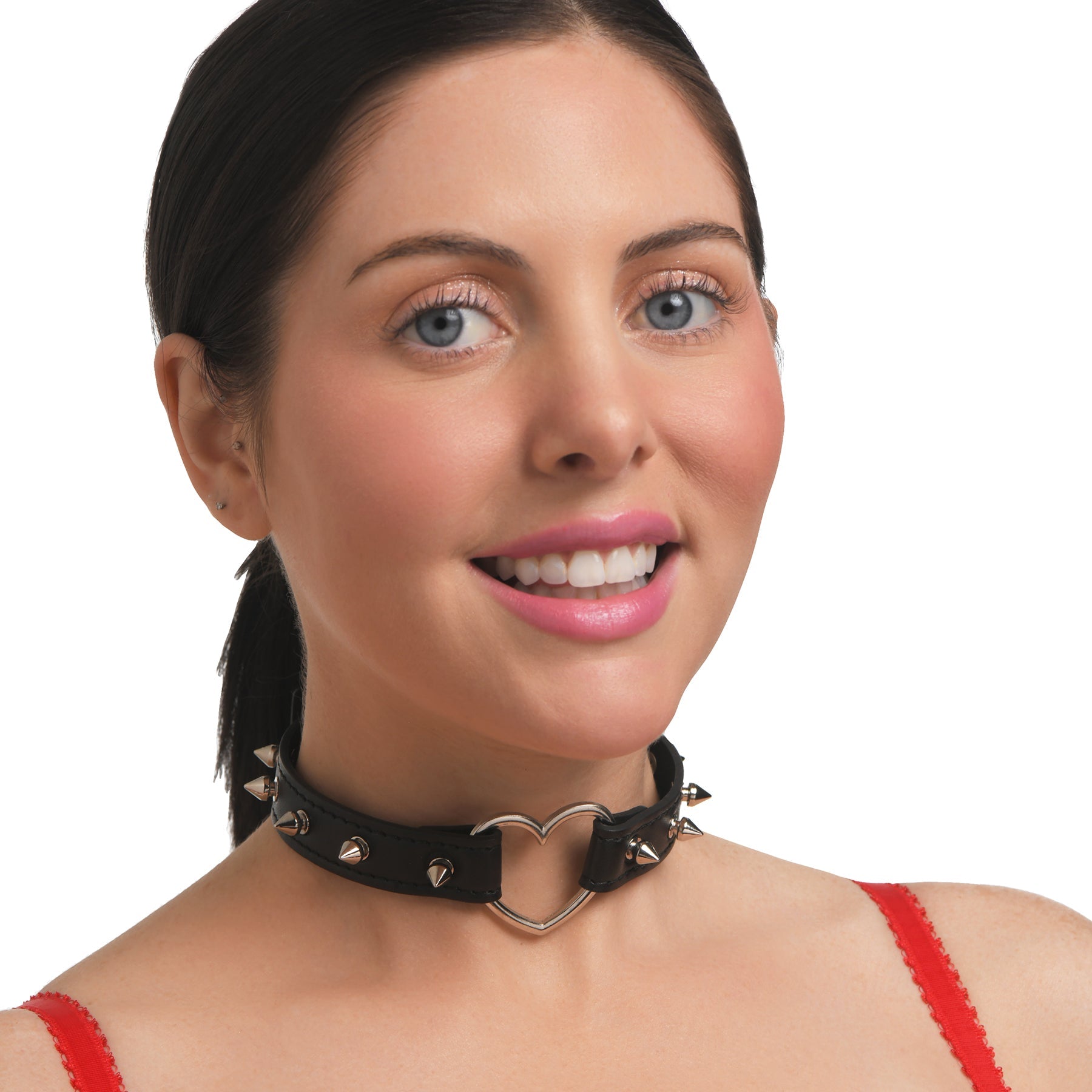 Spiked Heart Choker – Adjustable Spiked Collar Accessory > Bondage Gear > Collars & Leashes