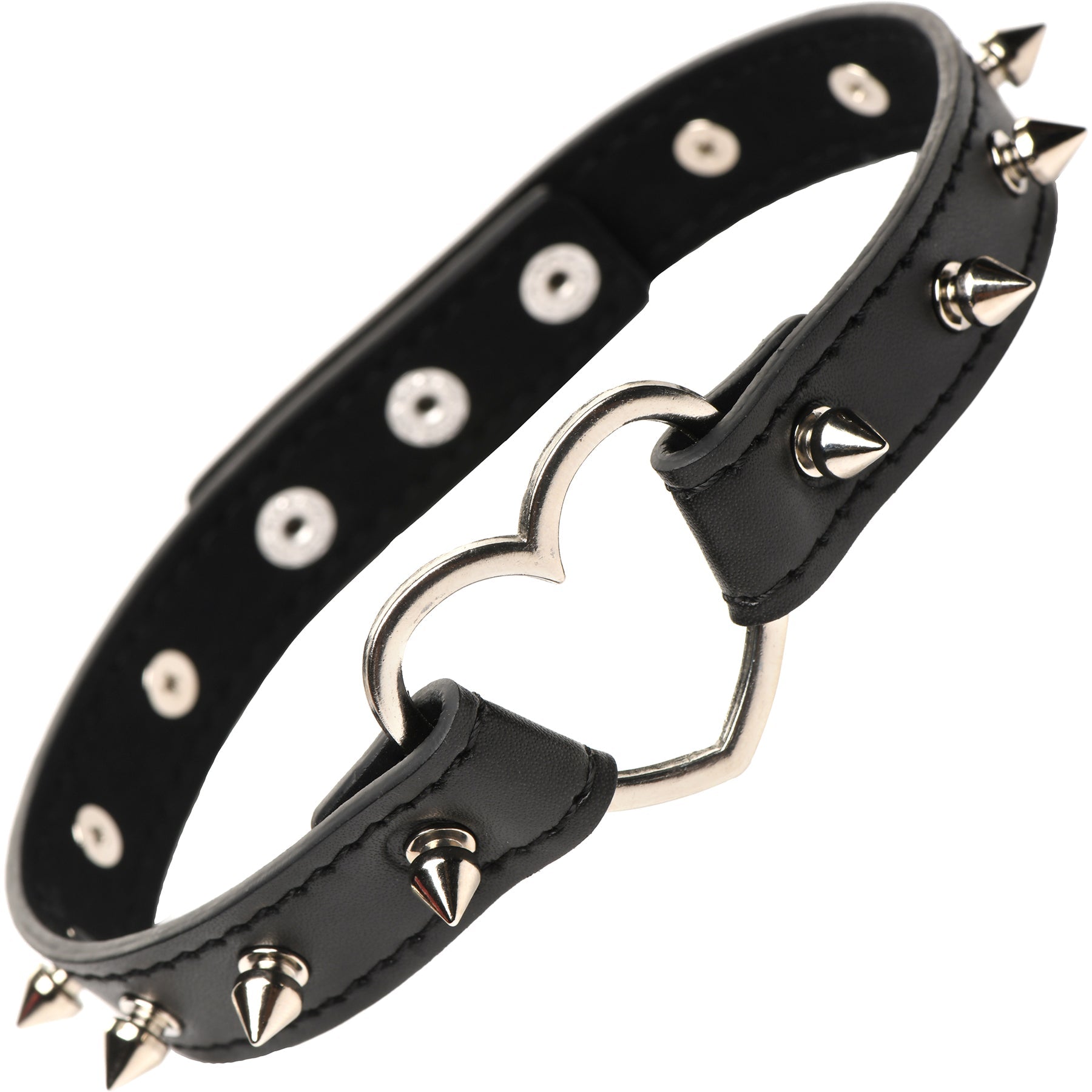 Spiked Heart Choker – Adjustable Spiked Collar Accessory > Bondage Gear > Collars & Leashes