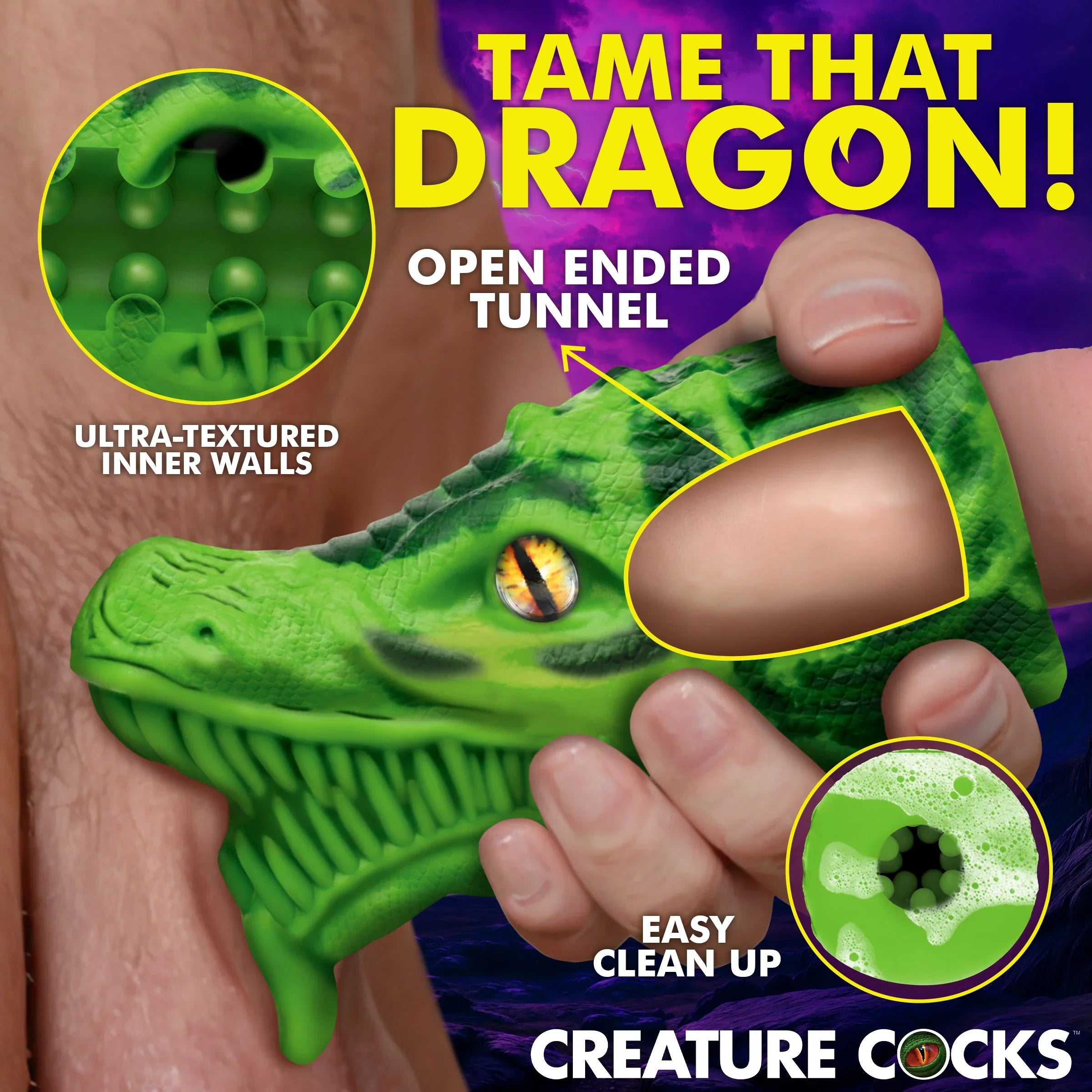 Creature Cocks Dragon Tamer (Green) – Silicone Stroker > Sex Toys For Men > Masturbators > Fantasy