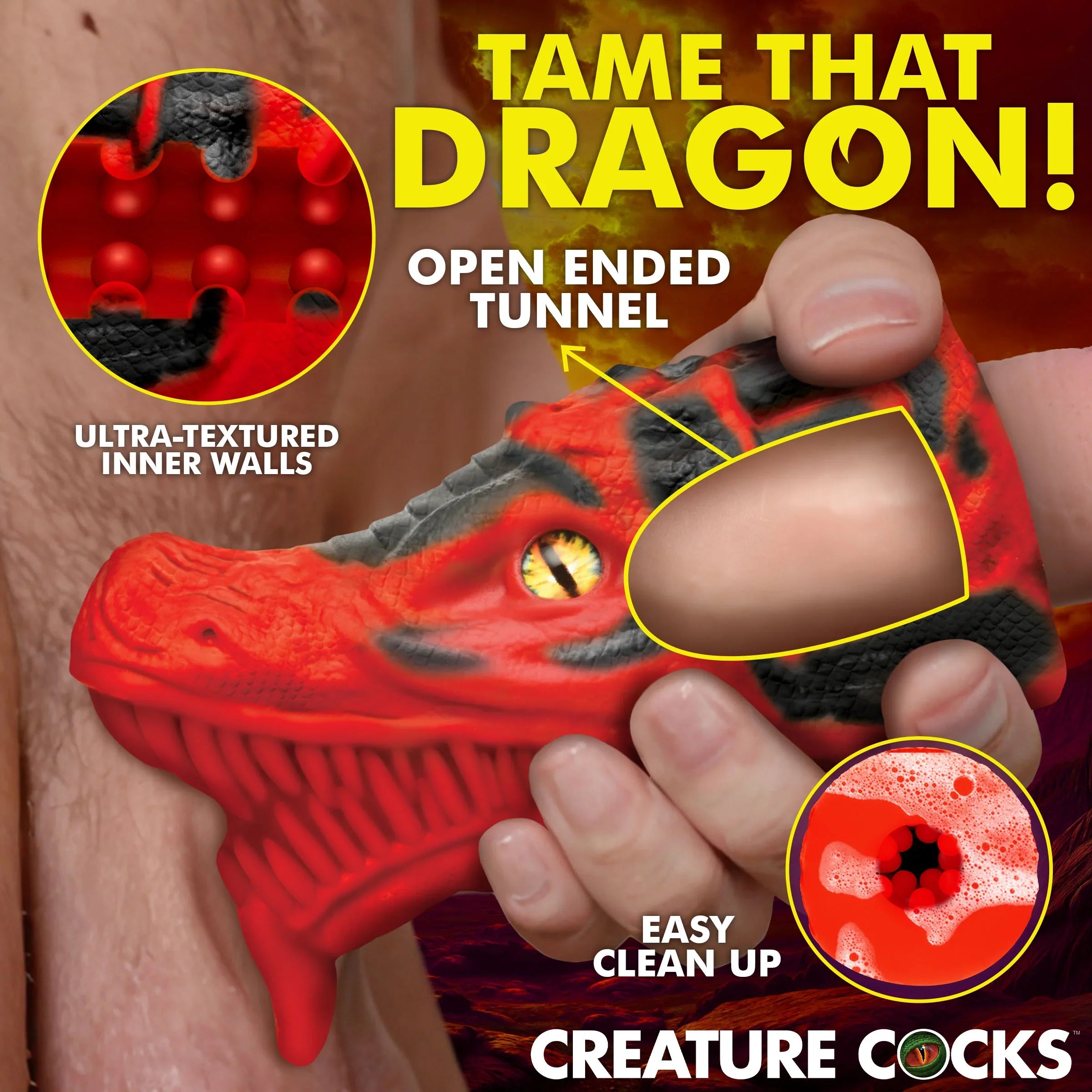 Creature Cocks Dragon Tamer (Red) – Silicone Stroker > Sex Toys For Men > Masturbators > Fantasy